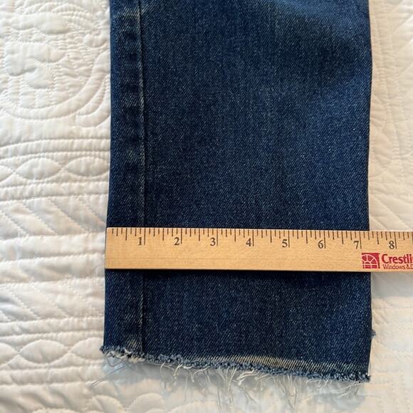 Vintage Calvin Klein Sport cropped raw hem  blue jeans size 6 made in USA - Picture 9 of 9